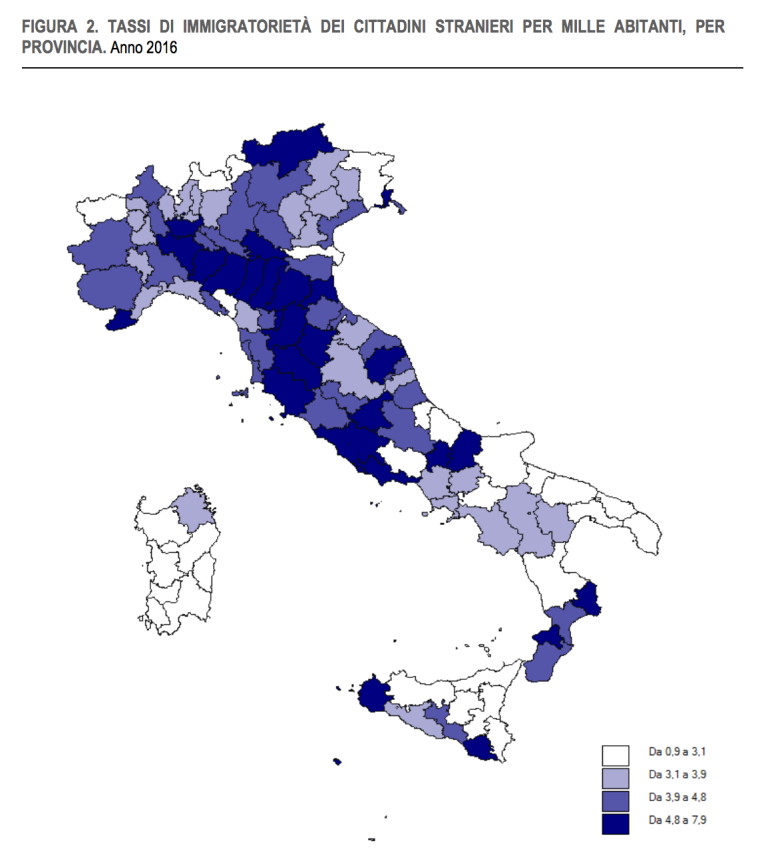 06 - le regioni italiane con il maggior tasso di immigrazione